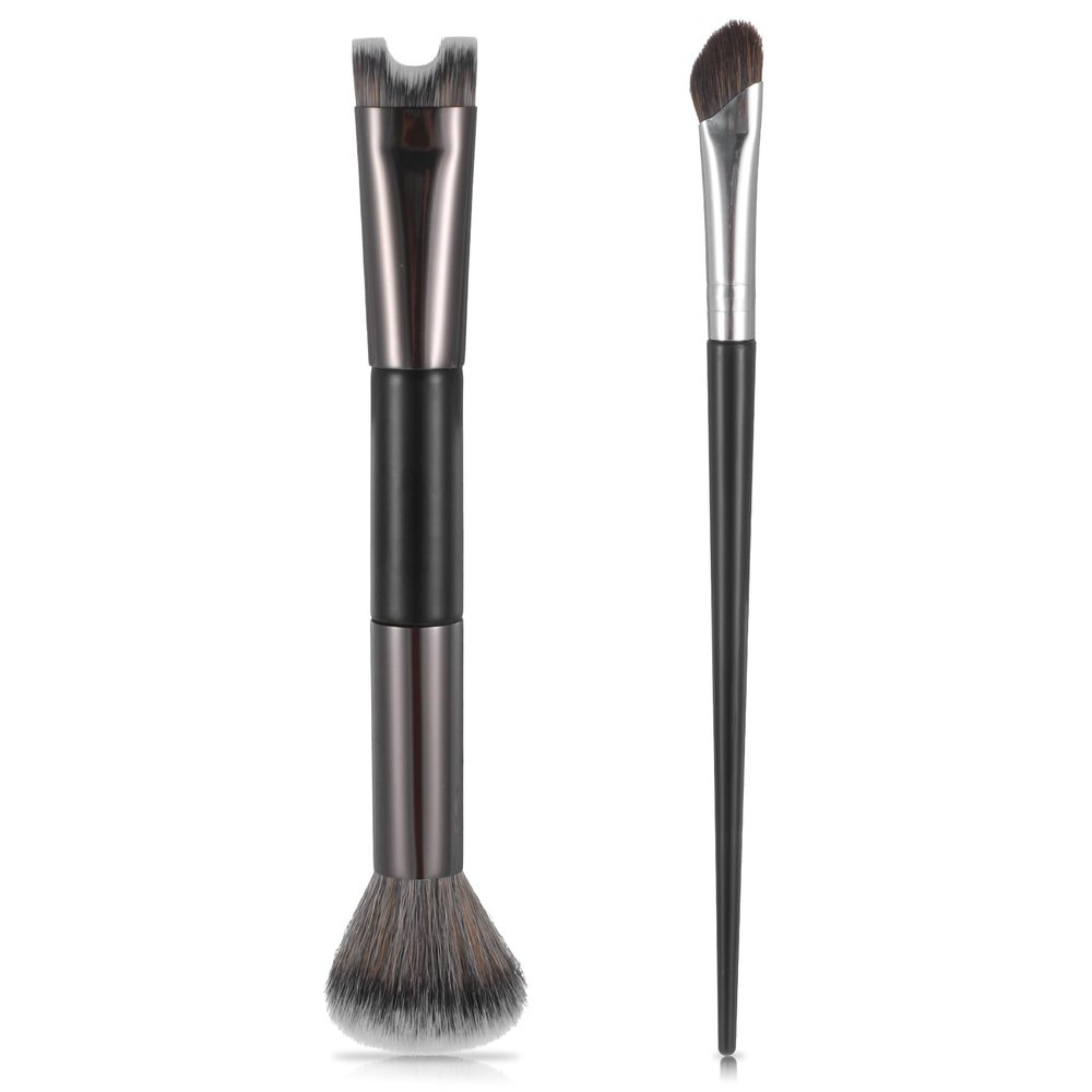 2pcs Nose Contour Brushes Nose Makeup Brush Noses Contouring Brush U-Shaped Angled Tilt Sculpting Fluffy Dual-Ended Makeup Brushes Noses Angled Cheek Bones, Highlight