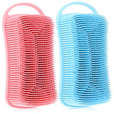 Healeved 2pcs Silicone Body Scrubber Exfoliator for Showering Soft Bathing Brush for Gentle Deep Cleaning of Legs Arms Whole Body Reusable Bathroom Skin Cleaner