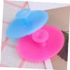 Baluue 2pcs Silicone Face Massager Brush Small Sky Blue Rose Red Non Slip Handheld Facial Cleansing Pads for All Skin Types Gentle Exfoliating Wrinkle Massager for Women Teens Boy Girl view 3