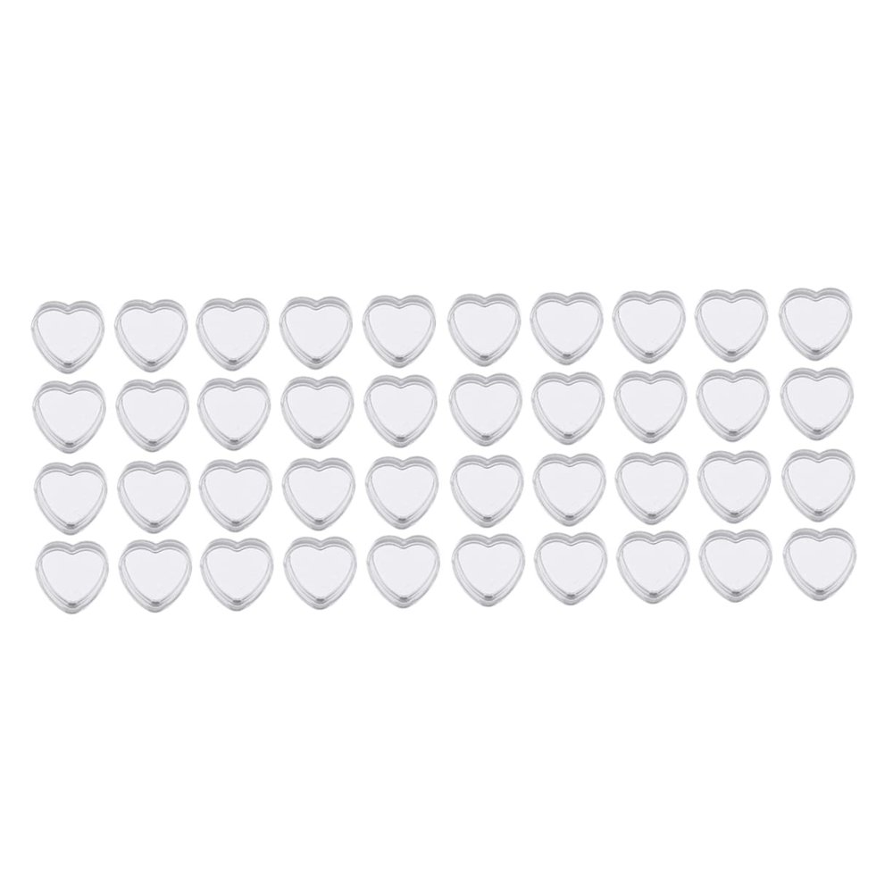 Beaupretty 50Pcs Heart Shape Jars Cosmetic Containers with Cover for Travel and Home Use Compact Sample Storage Pots for Creams Lotions Makeup Portable Dispenser
