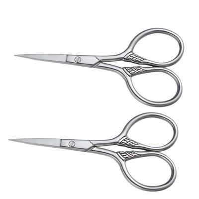 NOLITOY 2Pcs Stainless Steel Beard Shears Mens Mustache Trimming Scissors Rust Facial Hair Grooming Tool for Precise Styling