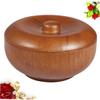 TOPPERFUN Wooden Shaving Soap Bowl with Lid for Men Practical Shaving Cream Bowl for Home and Barber Use Space Saving Design Gift Choice for Men and Boys view 2