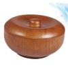 TOPPERFUN Wooden Shaving Soap Bowl with Lid for Men Practical Shaving Cream Bowl for Home and Barber Use Space Saving Design Gift Choice for Men and Boys view 4