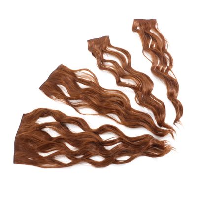 CATIEBYE 4Pcs Clip In Long Wave Hair Extensions Lightweight Curly Hairpiece for Women with Invisible Clips Easy to Apply and Remove for Parties and Daily Wear
