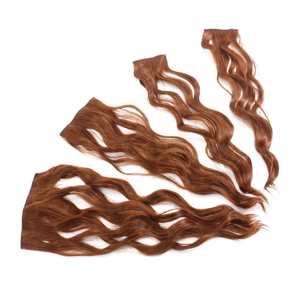 CATIEBYE 4Pcs Clip In Long Wave Hair Extensions Lightweight Curly Hairpiece for Women with Invisible Clips Easy to Apply and Remove for Parties and Daily Wear