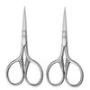 Ipetboom 2Pcs Stainless Steel Mustache Scissors for Men Beard Trimming Grooming Kit Rust Facial Hair Shears Barber Salon Precision Styling Silver view 1