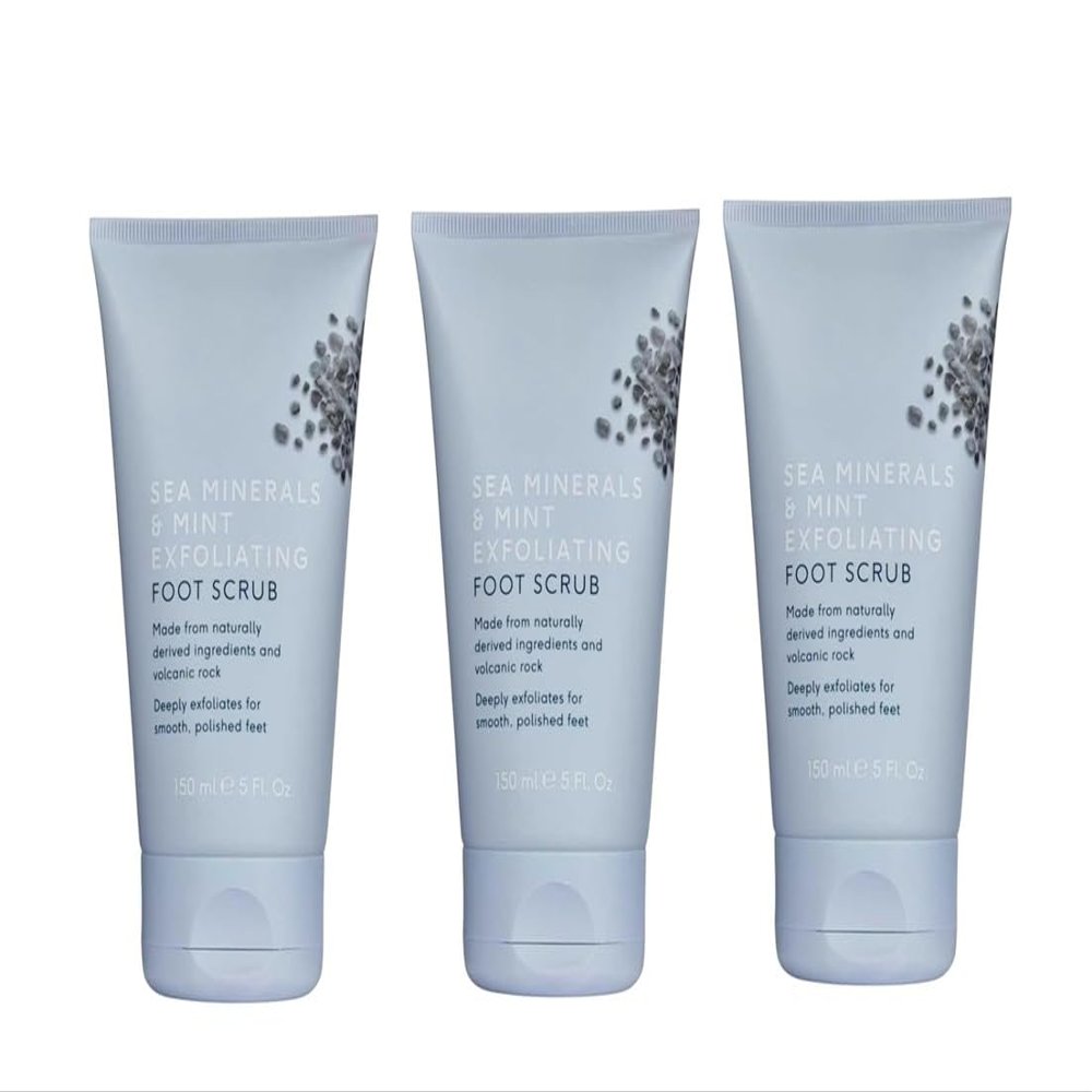 Everyday cosmetics, Sea Minerals & Mint Exfoliating Foot Scrub 5 fl.oz., Made with 97.8% naturally derived ingredients pack of 3
