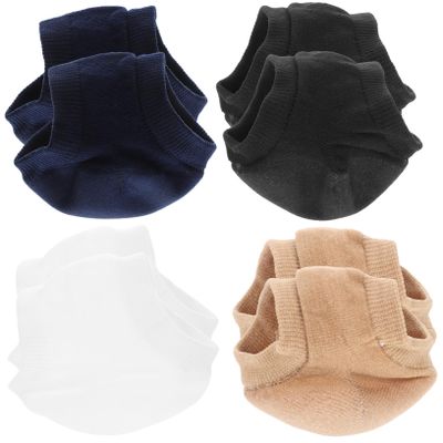 Beaupretty 4 Pairs Moisturizing Gel Heel Socks for Cracked Heels Comfortable Breathable Cotton Half Feet Socks with Gel Lining for Men and Women Soft Protective Covers for Dry Rough Skin