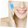 Beaupretty 2pcs Silicone Face Massager Brush Small Non Slip Handle Facial Cleansing Pads for Women Gentle Exfoliation Deep Cleaning in Sky Blue and Rose Red view 3