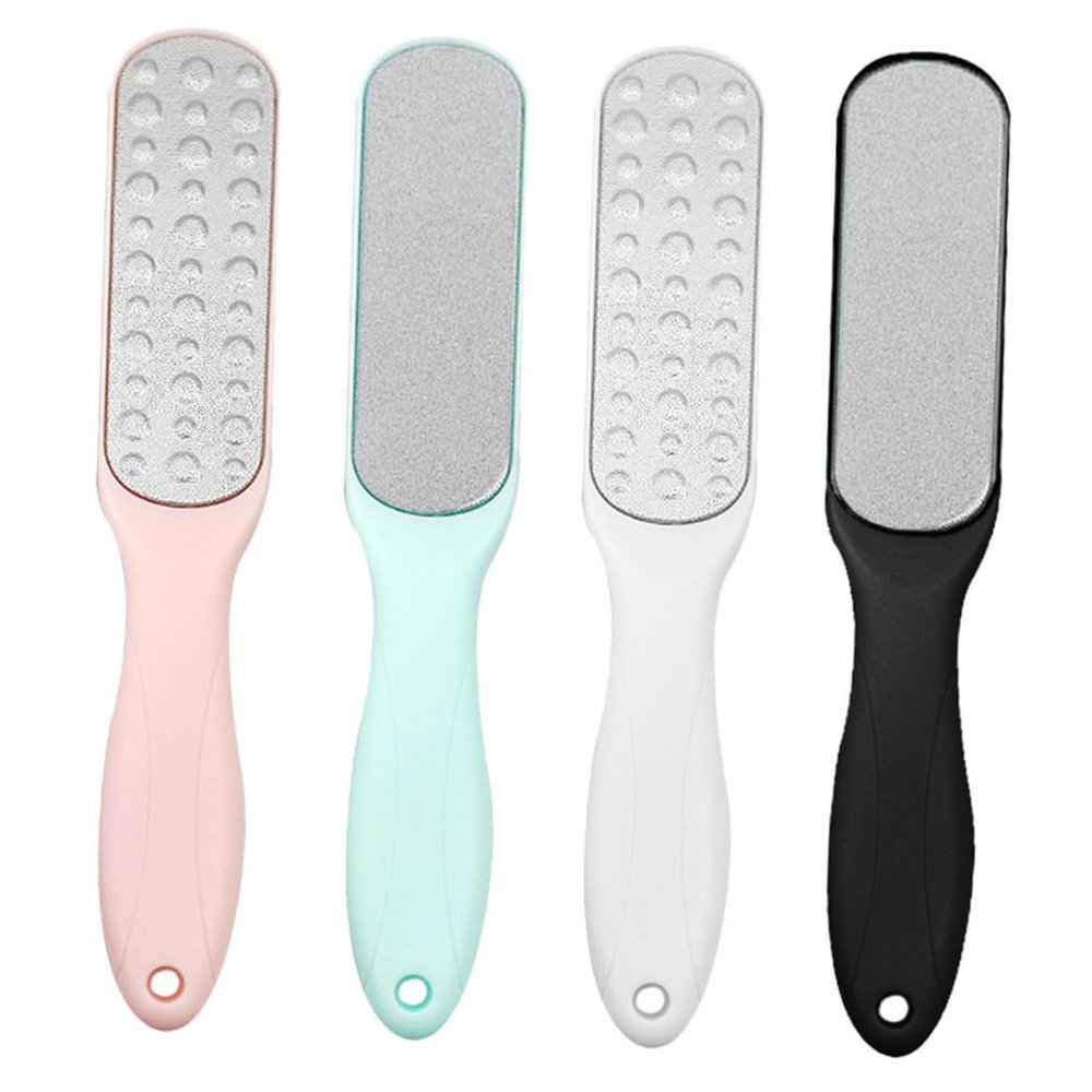 Baluue 4pcs Double Sided Foot Files Callus Remover Handheld Pedicure Tools for Dead Skin Removal and Foot Care for Home and Salon Use