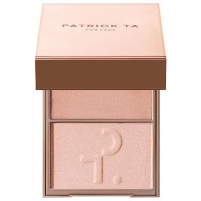 P4TRICK.TA - Cream and Powder Highlighter Duo - Smooth Shimmer Finish for Face Highlighting, Natural Glow - Color: Sugar - champagne shimmer