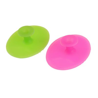 OATIPHO 2pcs Silicone Face Massager Brush for Women Small Handheld Facial Cleansing Pads in Grass Green Rose Red Soft Stretchy Non Abrasive Exfoliator for All Skin Types Including Boy Girl