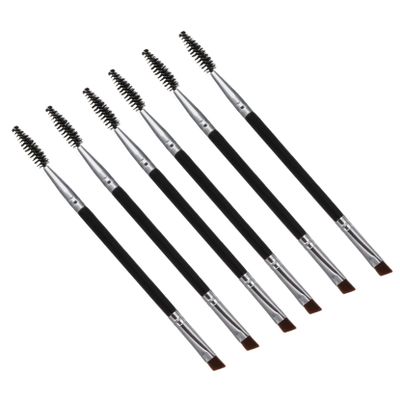 Healifty 6Pcs Dual Ended Eyebrow and Eyelash Brush with Angled Spoolie and Makeup Brushes for Precise Eye Brow Grooming and Lash Styling Birthday Gift