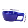 CATIEBYE Ceramic Shaving Bowl with Handle Durable Blue Soap Bubble Container for Mens Wet Shaving Smooth Surface for Comfortable Use for Home Barber Shops and Salons view 2