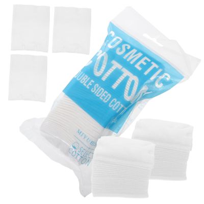Ipetboom 200Pcs Three Facial Cotton Pads Disposable Makeup Remover Pads Hypoallergenic Skin Friendly Cleaner for Face Women White