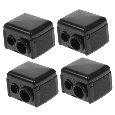 BELLIFFY 4pcs Dual Cosmetic Pencil Sharpener Durable Makeup Pen Tool for Eyeliner and Brow Pencils Precise Sharpening Black Random Color