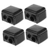 BELLIFFY 4pcs Dual Cosmetic Pencil Sharpener Durable Makeup Pen Tool for Eyeliner and Brow Pencils Precise Sharpening Black Random Color view 1