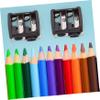 BELLIFFY 4pcs Dual Cosmetic Pencil Sharpener Durable Makeup Pen Tool for Eyeliner and Brow Pencils Precise Sharpening Black Random Color view 2