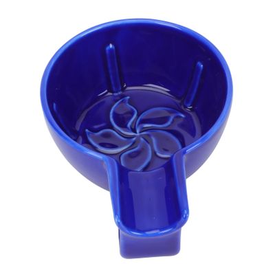 BELLIFFY Ceramic Shaving Soap Bubble Bowl for Men Large Foaming Cup with Fine Workmanship Durable and Practical Shave Tool Portable and Elegant Blue Shaving Foaming Bowl for Home Use
