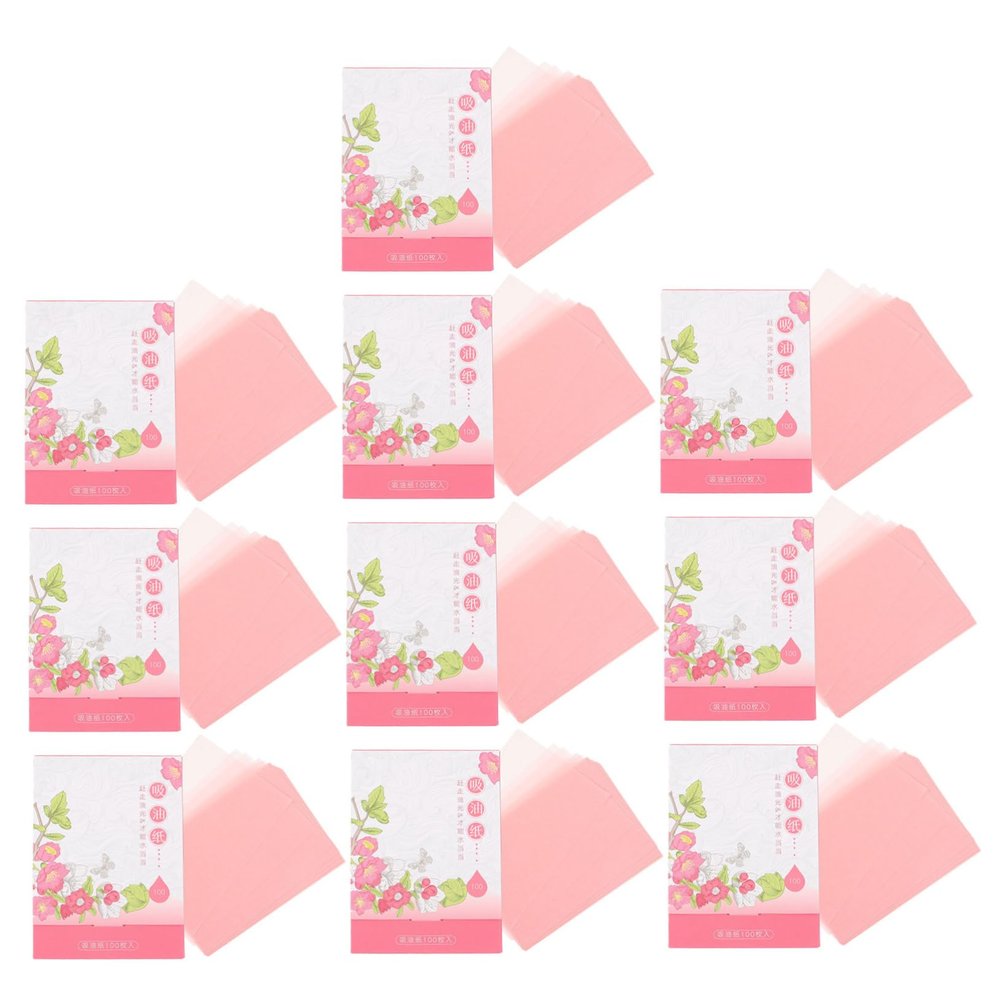 COSMEVIVI 10 Boxes Oil Blotting Paper for Face Portable Skin Care Tissues with Absorbing Oil Control Pads for Oily Face and Makeup Shine Unisex Design for Home Gym Office Use