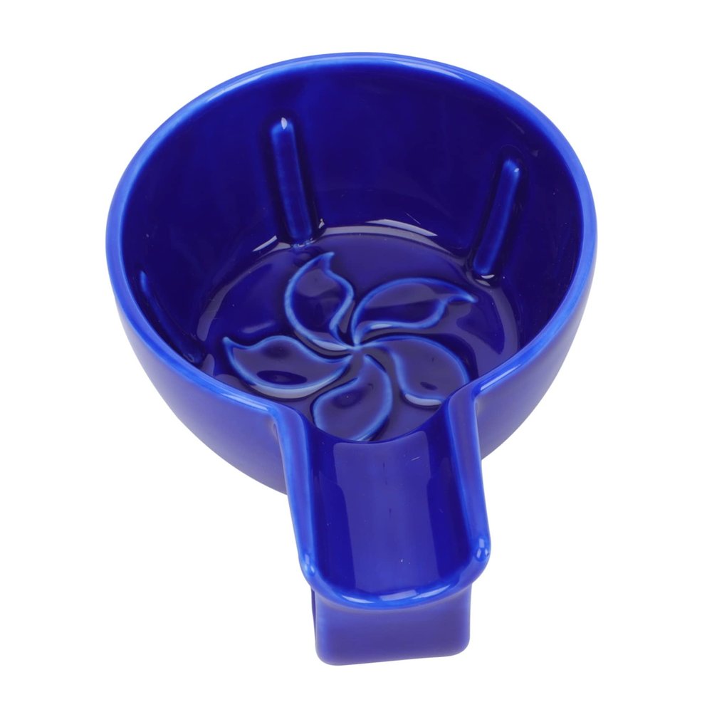 Healifty Ceramic Shaving Bubble Container with Handle Practical Blue Foaming Bowl for Men Smooth Polished Edges Durable Design for Home and Barber Use Family and Friends