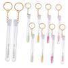 BUTIFULSIC 10 pcs Makeup Lash Brush with Keychain and Tubes for Women Portable Lightweight Eyelash Brushes with Decorative Crystal Design High Grade Material Cosmetic Applicators Gift view 1