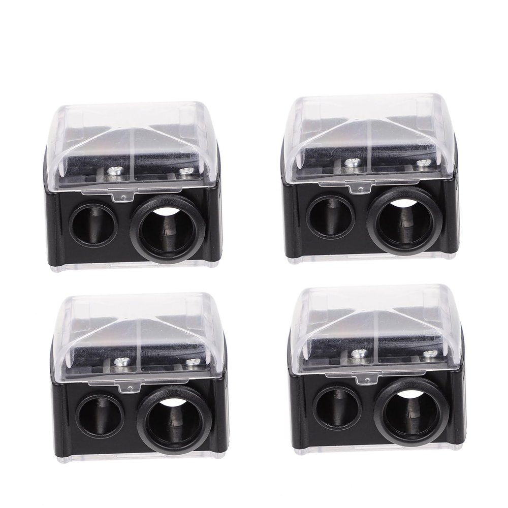 FOMIYES 4pcs Dual Eyeliner Pencil Sharpener for Women Durable Makeup Tool for Small Cosmetic Pencils Black Random Color