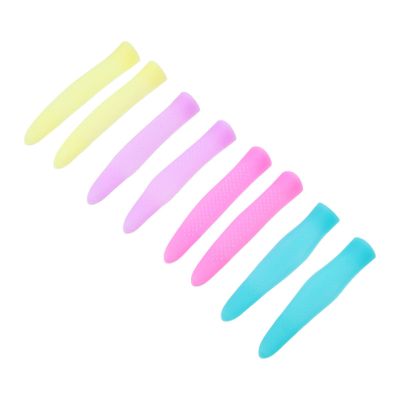 FOMIYES 4 Pairs Silicone Nail Cutter Handle Covers Ergonomic Non Slip Cuticle Trimmer Protection Sleeves Lightweight Durable Manicure Scissors Grip Enhancers for Secure Random Color