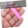 FOMIYES 4 Pairs Silicone Nail Cutter Handle Covers Ergonomic Non Slip Cuticle Trimmer Protection Sleeves Lightweight Durable Manicure Scissors Grip Enhancers for Secure Random Color view 3