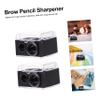 BUTIFULSIC 4pcs Double Eyebrow Pencil Sharpener for Women Compact Makeup Tool for Eyeliner and Lip Liner Pencils Precise Wood Sharpening Without Chipping Travel Friendly Black Random Color view 2