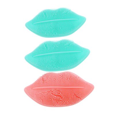 AUTSUPPL 3pcs Silicone Facial Cleansing Brush for Women Deep Pore Exfoliator Soft Skin Scrubber Lip Scrubber Tool Gentle Face Washing Cleaner for Sensitive Skin Random Color