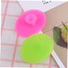 COOLHIYA 2pcs Silicone Facial Scrubber Pads Handheld Non Slip Cleansing Brush for All Skin Types Including Boy Girl and Seniors Mild Exfoliating Massage Pads in Small Grass Green and Rose view 4
