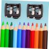 ASAKKURA 4pcs Double Eyebrow and Eyeliner Pencil Sharpener for Women Durable Dual Cosmetic Sharpener Practical Makeup Tool for Home Office and School Use Black Random Color view 4