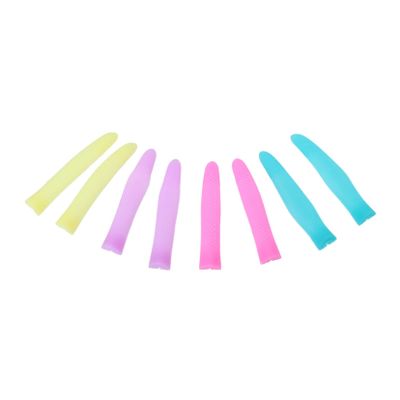 BUTIFULSIC 4 Pairs Silicone Cuticle Nipper Handle Covers Non Slip Protective Sleeve for Dead Skin Scissors Ergonomic Design Durable Safe Replacement for Manicure Tools Random Color