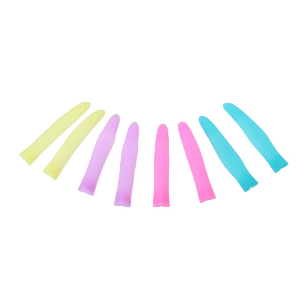 BUTIFULSIC 4 Pairs Silicone Cuticle Nipper Handle Covers Non Slip Protective Sleeve for Dead Skin Scissors Ergonomic Design Durable Safe Replacement for Manicure Tools Random Color
