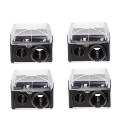 HAPINARY 4pcs Dual Eyebrow Liner Sharpener with Lid Compact Makeup Tool for Eyeliner and Brow Pencils Mess Shavings Collector Durable Black Pencil Sharpener for Women Random Color