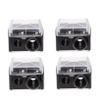 HAPINARY 4pcs Dual Eyebrow Liner Sharpener with Lid Compact Makeup Tool for Eyeliner and Brow Pencils Mess Shavings Collector Durable Black Pencil Sharpener for Women Random Color view 1