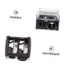HAPINARY 4pcs Dual Eyebrow Liner Sharpener with Lid Compact Makeup Tool for Eyeliner and Brow Pencils Mess Shavings Collector Durable Black Pencil Sharpener for Women Random Color view 3
