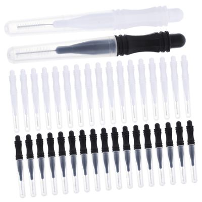 COOPHYA 60 pcs Portable Tiny Eyebrow Lamination Brush with Caps Multi Functional Brow Brush Tool Bulk Lightweight Protective Micro Spoolies for Precise Grooming and Dust Prevention