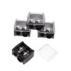 Healifty 4pcs Dual Makeup Pencil Sharpener for Eyeliner and Eyebrow Pencils with Shavings Collector Durable Cosmetic Pen Sharpener for Women Black Random Color view 1