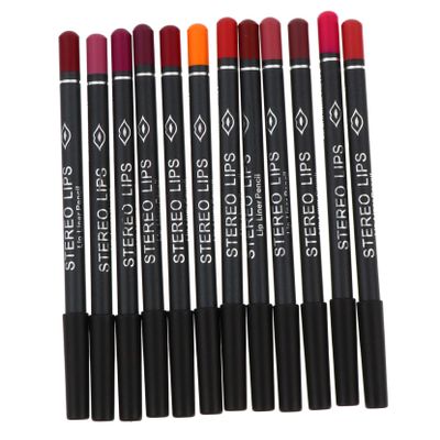 NOLITOY 12Pcs Lip Liner Pencil Smooth Matte Lip Line Tool Wood Material and Smudge Resistant and
