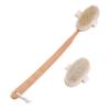 ADOCARN Natural Wooden Shower Brush with Long Handle for Back Cleaning and Gentle Exfoliating Bath Body Scrubber with Pig Bristle and Gray Horsehair Durable Eco Friendly Bathing Massager view 1