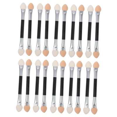 AUTSUPPL 20pcs Double Ended Eyeshadow Brush Lightweight Dual Sided Sponge Applicators Durable Handle Makeup Tools for Women Travel Daily Use Parties Weddings