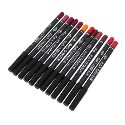 IWOWHERO 12Pcs Matte Lip Lining Pencil Lip Shaping Cosmetic for Women Color Versatile Shades and Prevent Feathering