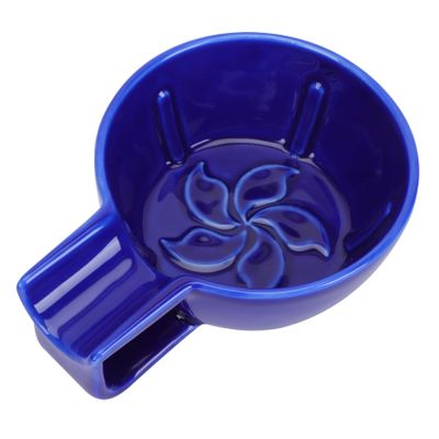 COSMEVIVI Ceramic Shaving Soap Bowl for Men Wide Mouth Foaming Cup with Large Capacity for Dense Elastic Lather Portable Handle Design for Easy Use and Durable Home Barber Tool Blue