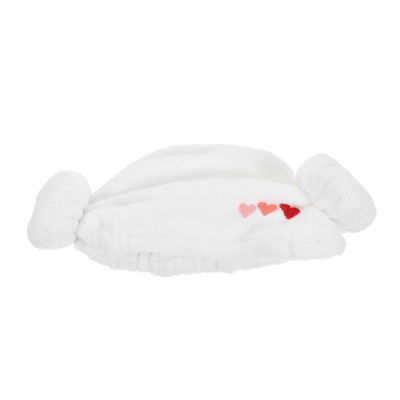 COOPHYA Thickened Cotton Hair Towel Wrap with Heart Pattern Soft Absorbent Hair Drying Cap for Bath and Travel