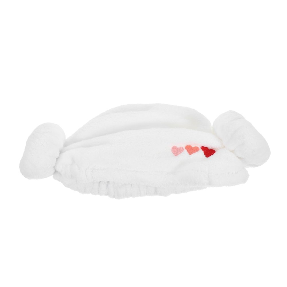 COOPHYA Thickened Cotton Hair Towel Wrap with Heart Pattern Soft Absorbent Hair Drying Cap for Bath and Travel