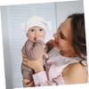 COOPHYA Thickened Cotton Hair Towel Wrap with Heart Pattern Soft Absorbent Hair Drying Cap for Bath and Travel view 3