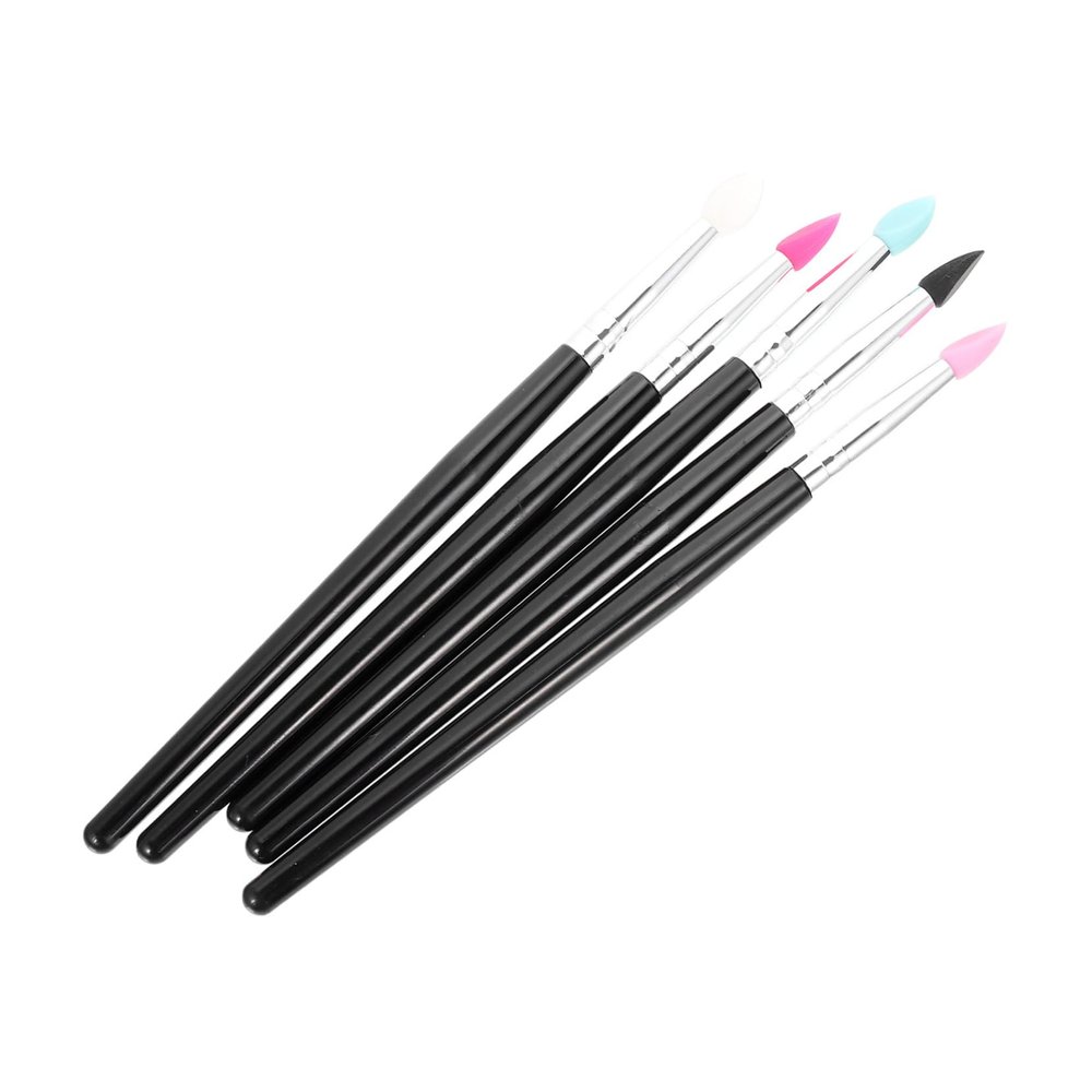Beatifufu 5Pcs Silicone Makeup Brushes for Precise Lipstick Application and Eyeshadow Sequin Use Skin Friendly Durable Cosmetic Lip and Eye Shadow Tools with Comfortable Easy Clean Silicone