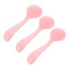 ASAKKURA 3pcs Portable Handheld Silicone Facial Brush for Women Soft Cleansing Brush with Long Handle for Gentle Makeup Removal Blackhead Cleaning Lightweight and Easy to Hold Pink view 1